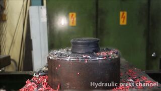 Crushing deep freezed stuff with hydraulic press