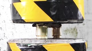 Crush the bullets with a hydraulic press, frightened