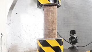 The big wood supports a 200-ton hydraulic press, which is amazing