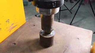 Hydraulic press vs steel coin, gold ingot, steel ball magnet