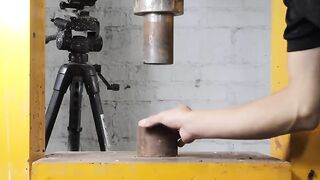 Hydraulic press vs steel coin, gold ingot, steel ball magnet