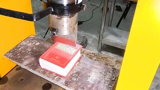 Can a hydraulic machine cut a dictionary and solid stones?