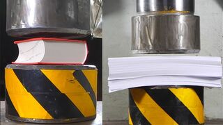 Hydraulic press VS dictionary, 10000 blank sheets