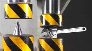 200 ton hydraulic press vs iron cone and wrench