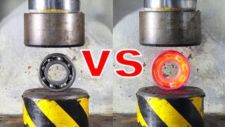 Glowing 1000 Degree Bearing vs Hydraulic Press 200 Ton!!