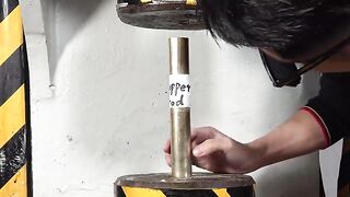 Hydraulic press vs steel rod, aluminum rod, copper rod, etc.