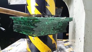 Hydraulic press vs50 glass, hammer, wooden board