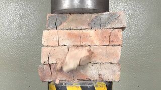 The hydraulic press presses the bricks in such a way that the effect is amazing.