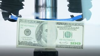 $10,000 Dollars vs Hydraulic Press - How to compress money!