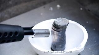 Coins vs Gas Torch and Hydraulic Press - How to get big money