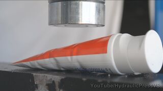 Full Toothpaste Tube Vs Hydraulic Press - Cleaning the Press