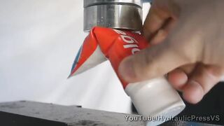 Full Toothpaste Tube Vs Hydraulic Press - Cleaning the Press