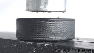 Hockey Puck vs Hydraulic Press - It's a puck, not a ball