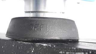 Hockey Puck vs Hydraulic Press - It's a puck, not a ball