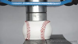 Baseball vs Hydraulic Press - Home run