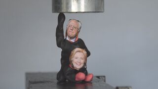 Bernie Sanders & Hillary Clinton vs Hydraulic Press