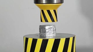 100 TON HYDRAULIC PRESS PRESSES THE FOIL TO A SINGLE PIECE OF ALUMINUM