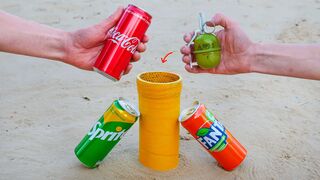 Experiment: Coca Cola, Fanta, Sprite vs XXL Firecrackers