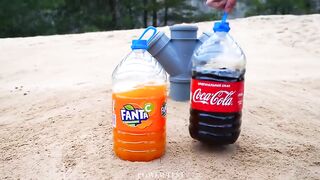 Experiment: Cola, Fanta and Mentos Underground
