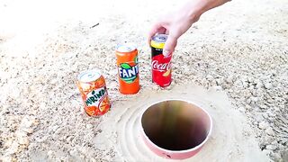 Mirinda, Coca Cola, Fanta, Sprite  Pepsi and other Popular Sodas vs Mentos Underground