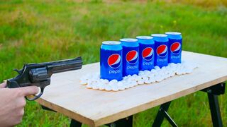 Experiments: Gun vs Сans of Pepsi