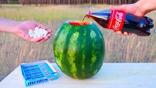 Experiment: Coca-Cola and Mentos VS Watermelon