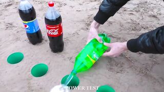 Experiment: Cola, Fanta, Sprite, Pepsi, and Mentos Underground