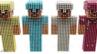 Monster Magnets Vs Minecraft Steve With Diamond Armor, Gold, Silver, Ruby Armor