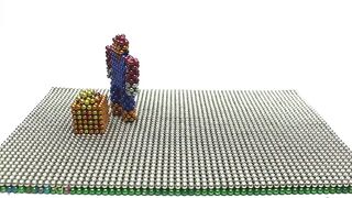 Sonic The Hedgehog Vs Super Mario with Magnetic Balls (Stop Motion)