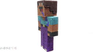 Minecraft NOOB Vs Monster Magnets | DIY NOOB with Magnetic Balls