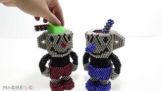 Cuphead & Mugman Vs Monster Magnets | How To Make Cuphead & Mugman With Magnetic Balls