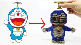 Monster Magnets Vs Doraemon (ドラえもん) | How To Make Doraemon With Magnetic Balls