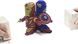 Monster Magnets vs Avengers ( Iron Man & Captain America ) | Build Avengers Hero With Magnetic Balls