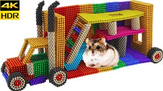 DIY How to make Magnetic Truck | Container House for Hamster | Top 10 Magnetics 4K