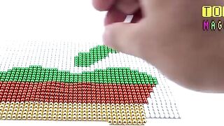 Crafting Retro Apple Logo with 6000+ Magnet balls | Oddly satisfying Pixel Art | Top 10 Magnetics