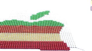 Crafting Retro Apple Logo with 6000+ Magnet balls | Oddly satisfying Pixel Art | Top 10 Magnetics