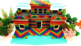 ASMR - DIY How To Build Big Villa House from Magnetic Balls - 磁気ボールから大きな別荘の家を建てる方法 - Bupi Show - 4K