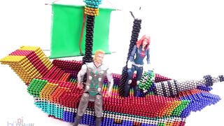 DIY - How To Make Pirate Ship from Magnetic Balls (Satisfaction 100% ASMR)  BuPi Show 4K [P #21]
