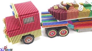 DIY - How To Make Truck Transport Speedboat from Magnetic Balls [Magnets ASMR 100%] - BuPi Show 4k