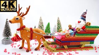 Creativity Is Extremely Special - Make Reindeer Sleigh Santa Claus From Magnetic Balls, BuPi Show 4k