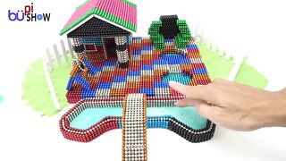 DIY - How To Build Hut House and Fish Pond From 70000 Magnetic Balls [Satisfying ] - BuPi Show 4K