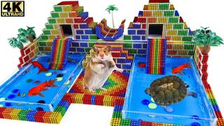 DIY - Built TINY VILLAGE Minecraft , Rescue Fish In Swimming Pool With Magnetic Balls - WOW Magnet