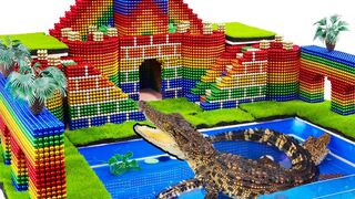 ASMR - Build Palace, Swimming Pool For Crocodile With Magnetic Balls (Satisfying) - WOW Magnet