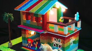 DIY How To Make Rainbow House With Lights From Magnetic Balls | Magnetic Toy