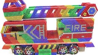 DIY - كيفية صنع شاحنة إطفاء مذهلة من الكرات المغناطيسية (ASMR)