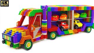 DIY - كيف تصنع سيارة نقل شاحنة من الكرات المغناطيسية  (ASMR)
