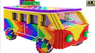 DIY - كيف تصنع حافلة مدرسية مع كرات مغناطيسية (مرضية) 