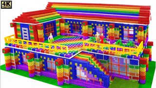 DIY - بناء Mega Minecraft House للإنسان من الكرات المغناطيسية 