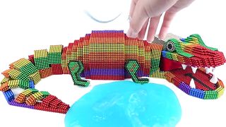 DIY - How To Make Crocodile On Slime From Magnetic Balls (ASMR Satisfying) | Oddly Magnets