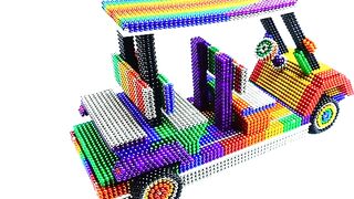 DIY - How To Make Golf Cart Using Magnetic Balls (Satisfying ASMR) - Haeon Magnet 해온 4K
